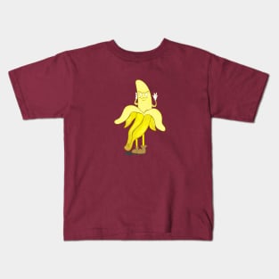 Yellow banana with happy smile Kids T-Shirt